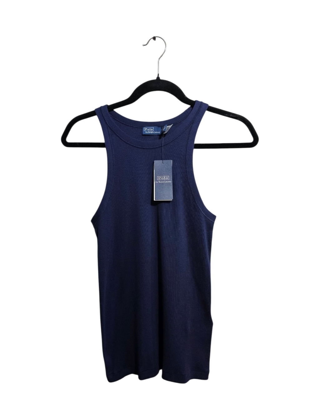 Polo Ralph Lauren Women's Cotton Ribbed Tank Top Navy Blue Size M